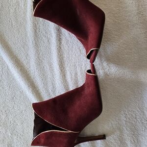 MICHAEL Michael Kors Red Heeled Boots Suede Stiletto